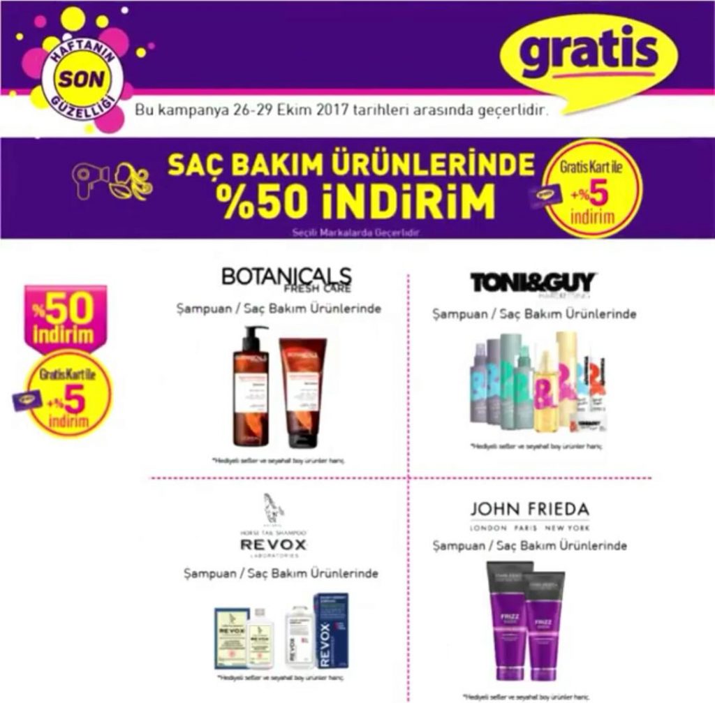 Gratis Cumhuriyet Bayramı indirimi saç bakım ürünleri