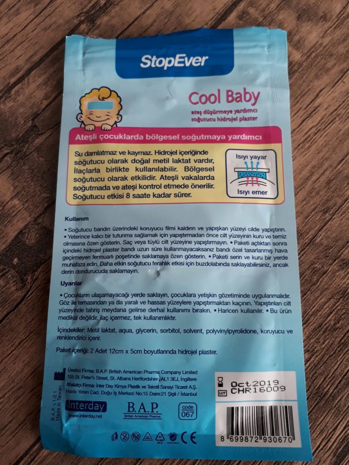 Cool Baby Ateş Düşürücü Bant Anne ve Bebek BiKullan